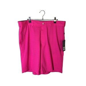 Walter Hagen Shorts Men's Size 35 x 10 Sweety Pink Tonal Plaid Wrinkle Resistant